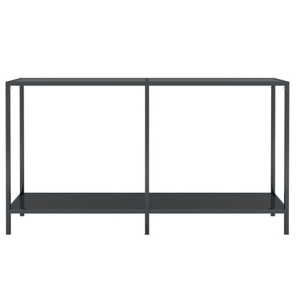 vidaXL Table console Noir 140x35x75,5 cm Verre trempé