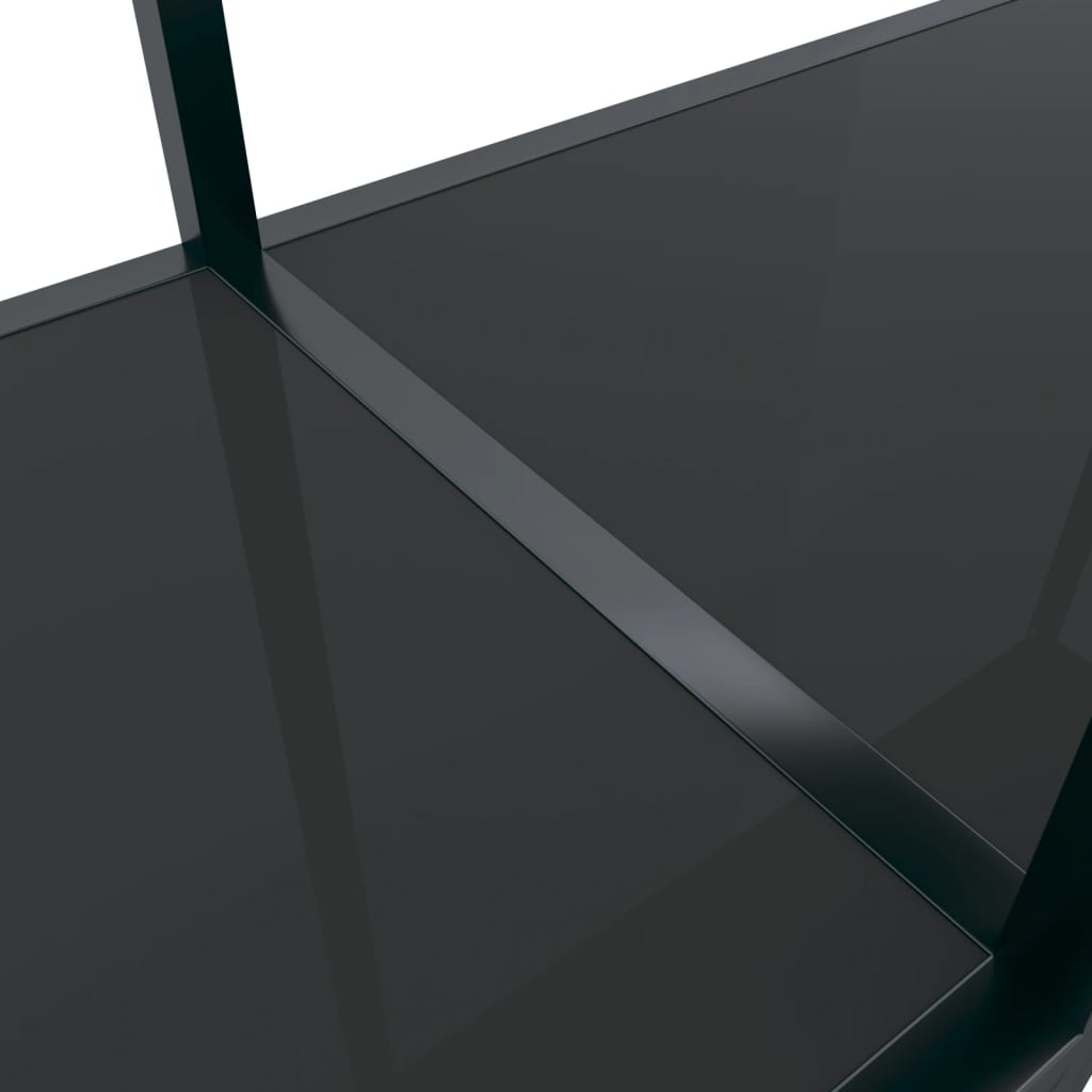 vidaXL Table console Noir 140x35x75,5 cm Verre trempé