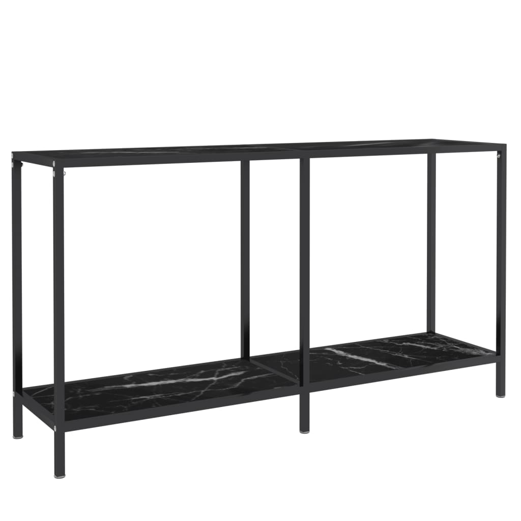 vidaXL Table console Noir 140x35x75,5 cm Verre trempé