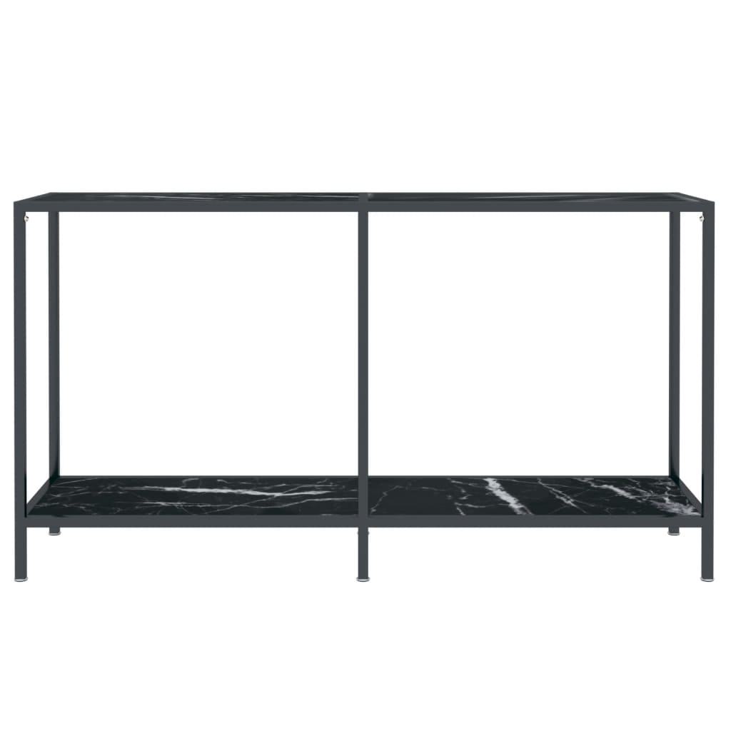 vidaXL Table console Noir 140x35x75,5 cm Verre trempé