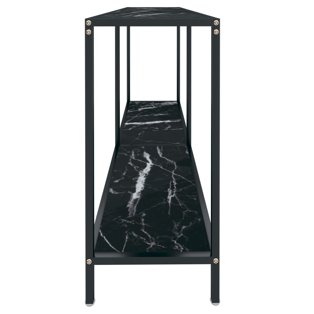 vidaXL Table console Noir 140x35x75,5 cm Verre trempé