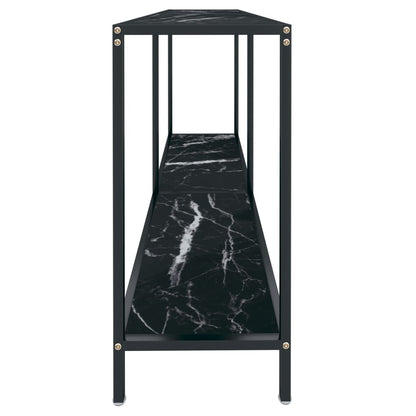 vidaXL Table console Noir 140x35x75,5 cm Verre trempé