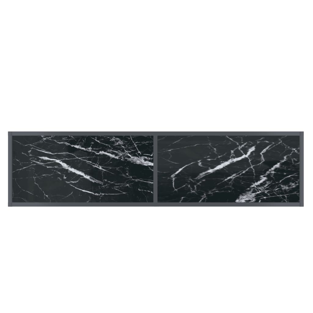 vidaXL Table console Noir 140x35x75,5 cm Verre trempé
