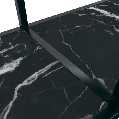 vidaXL Table console Noir 140x35x75,5 cm Verre trempé