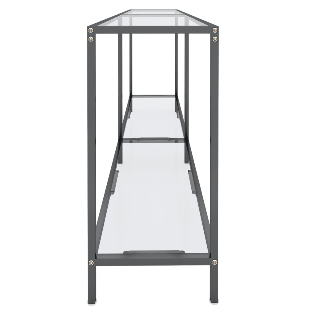 vidaXL Console transparente 160x35x75,5 cm verre trempé