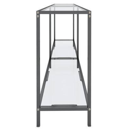 vidaXL Console transparente 160x35x75,5 cm verre trempé