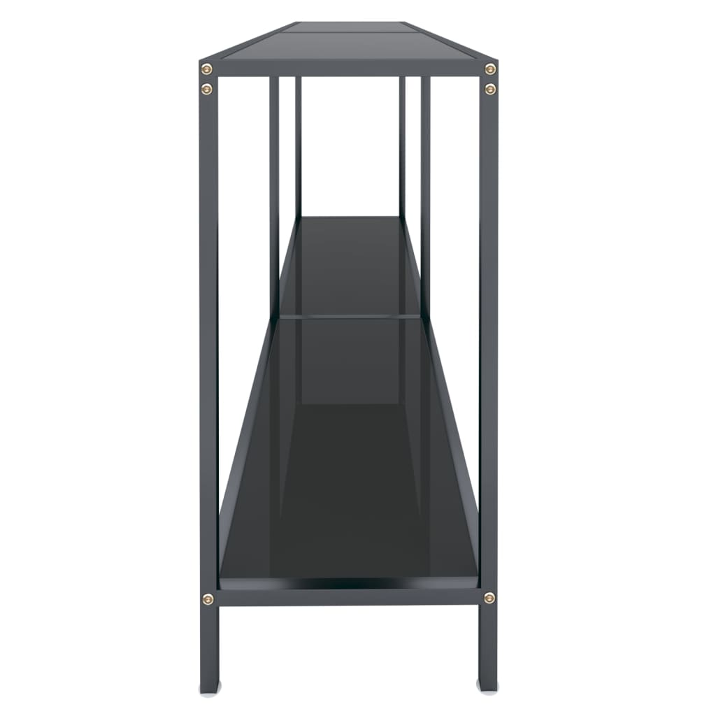 vidaXL Console de table noir 160x35x75,5 cm cm Verre trempé