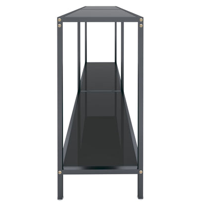vidaXL Console de table noir 160x35x75,5 cm cm Verre trempé