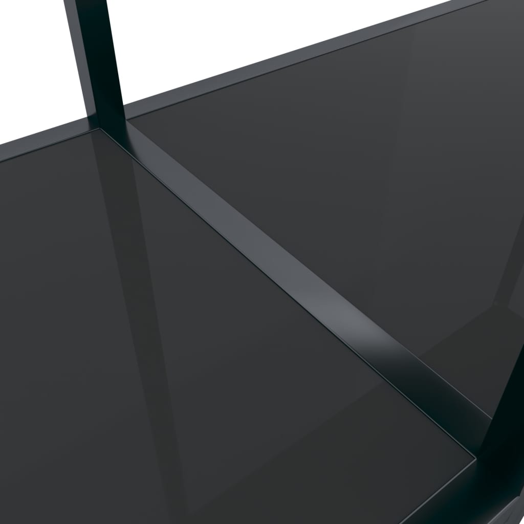 vidaXL Console de table noir 160x35x75,5 cm cm Verre trempé
