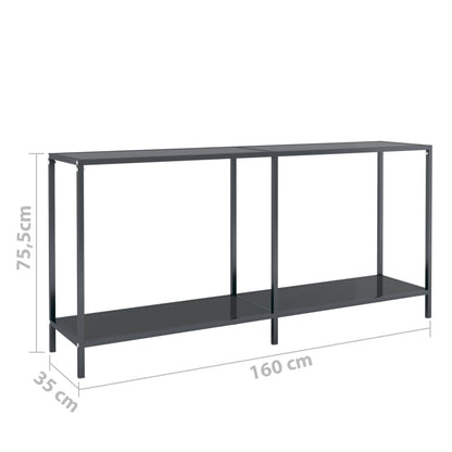 vidaXL Console de table noir 160x35x75,5 cm cm Verre trempé
