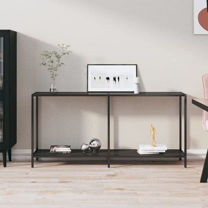 vidaXL Console de table noir 160x35x75,5 cm cm Verre trempé