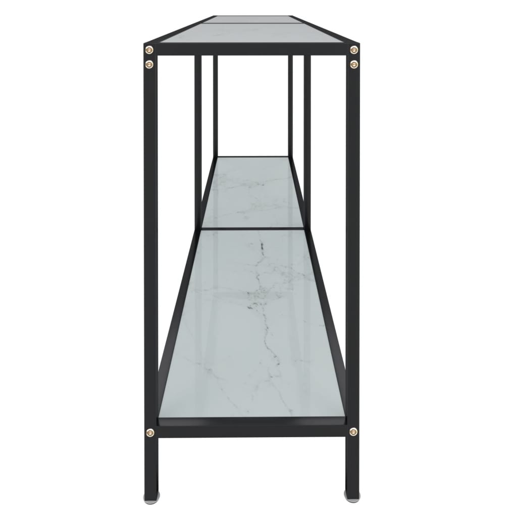 vidaXL Console Blanc 160x35x75,5 cm Verre Trempé