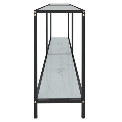 vidaXL Console Blanc 160x35x75,5 cm Verre Trempé