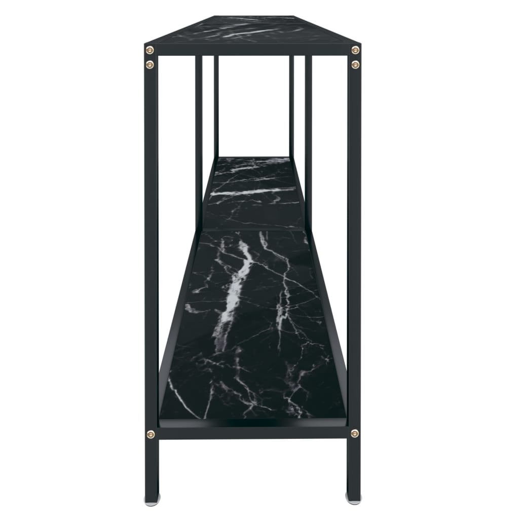 vidaXL Console de table noir 160x35x75,5 cm cm Verre trempé
