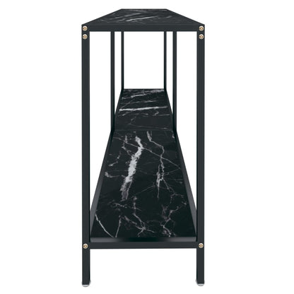 vidaXL Console de table noir 160x35x75,5 cm cm Verre trempé