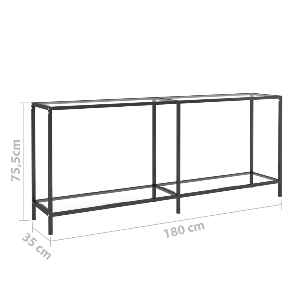 vidaXL Console Transparente 180x35x75,5 cm Verre Trempé