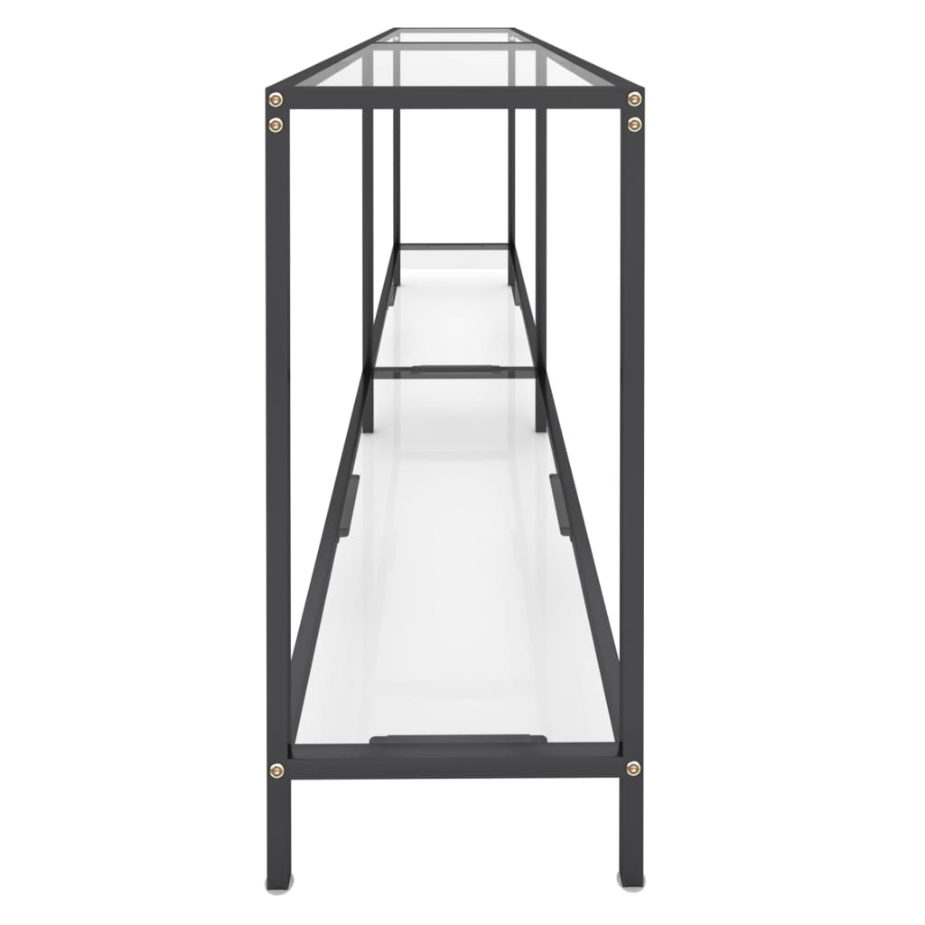 vidaXL Table console transparente 200x35x75,5 cm Verre trempé