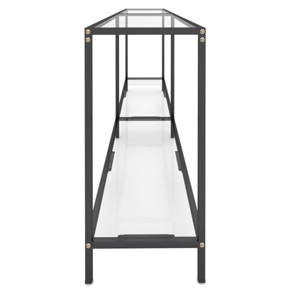 vidaXL Table console transparente 200x35x75,5 cm Verre trempé