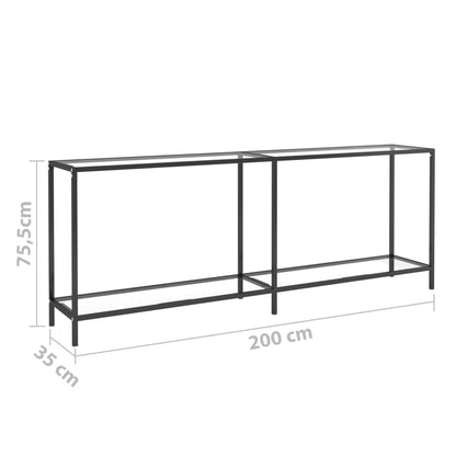 vidaXL Table console transparente 200x35x75,5 cm Verre trempé