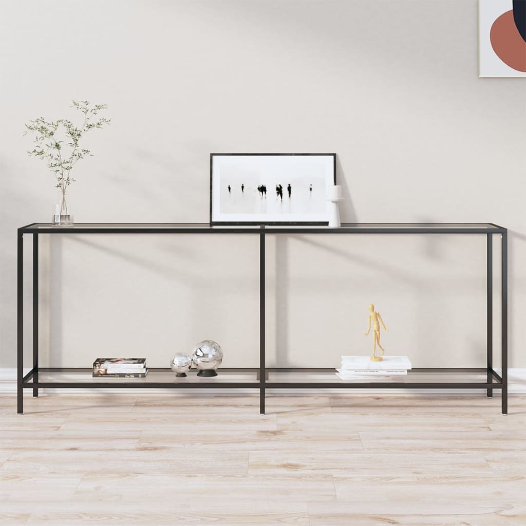 vidaXL Table console transparente 200x35x75,5 cm Verre trempé