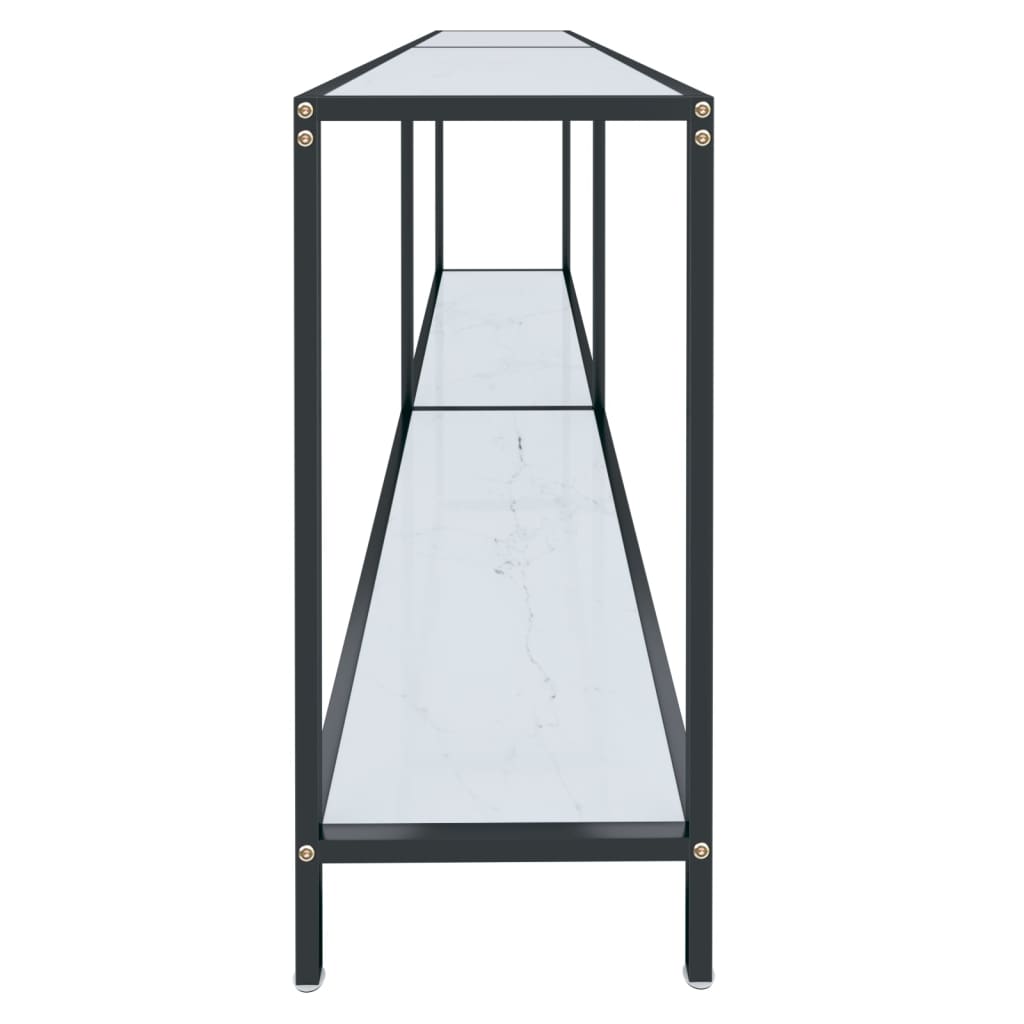vidaXL Console Blanche 200x35x75,5 cm Verre Trempé