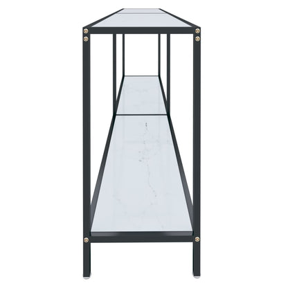 vidaXL Console Blanche 200x35x75,5 cm Verre Trempé