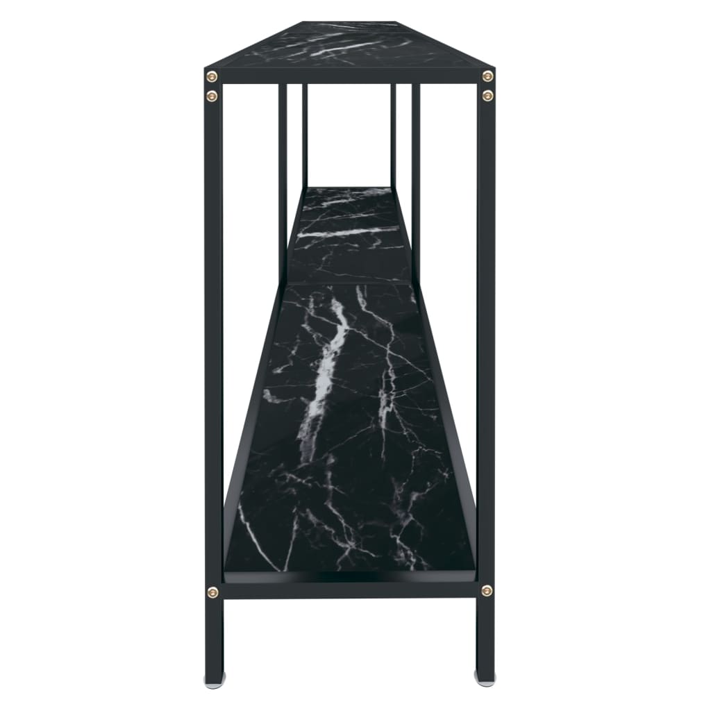 vidaXL Console Noir 200x35x75,5 cm Verre trempé