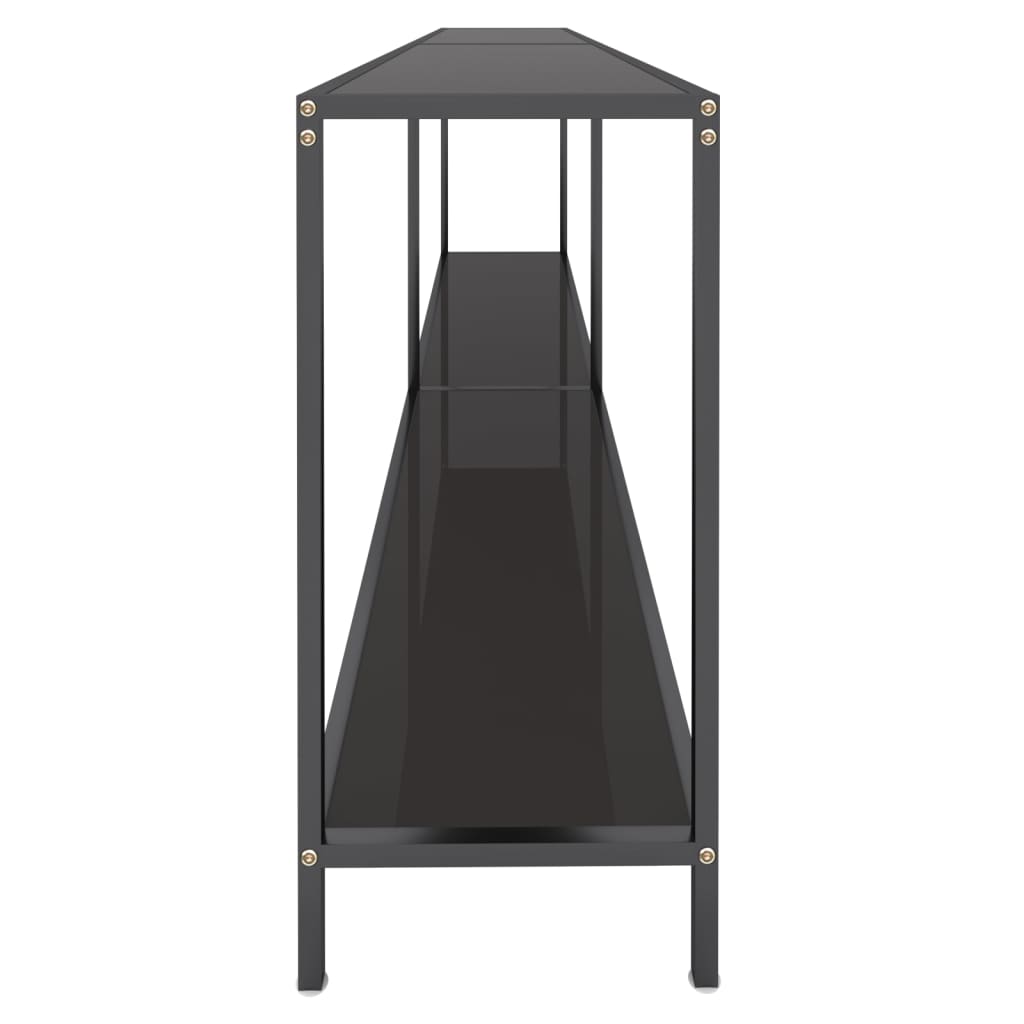 vidaXL Konsolentisch Schwarz 220x35x75,5 cm Hartglas
