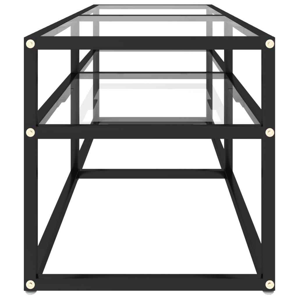 vidaXL Meuble TV Transparent 140x40x40,5 cm Verre trempé