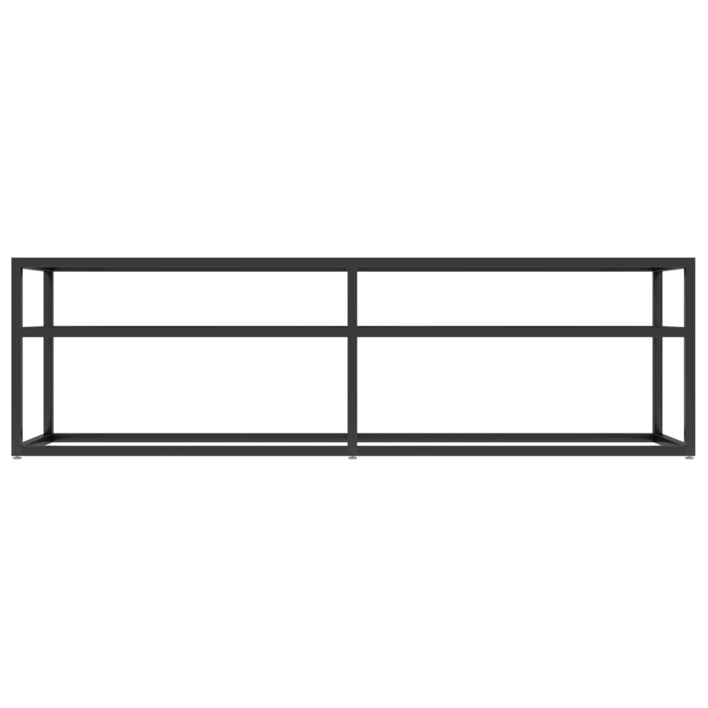 vidaXL Meuble TV verre trempé aspect marbre noir 140x40x40,5 cm