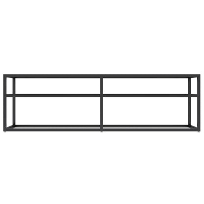 vidaXL Meuble TV verre trempé aspect marbre noir 140x40x40,5 cm