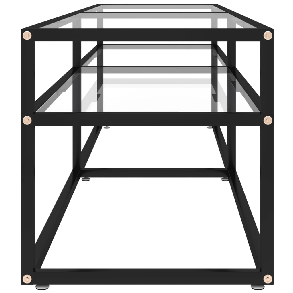 vidaXL Meuble TV Transparent 160x40x40,5 cm Verre Trempé
