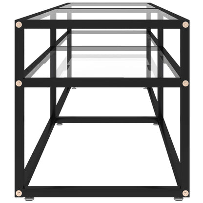 vidaXL Meuble TV Transparent 160x40x40,5 cm Verre Trempé
