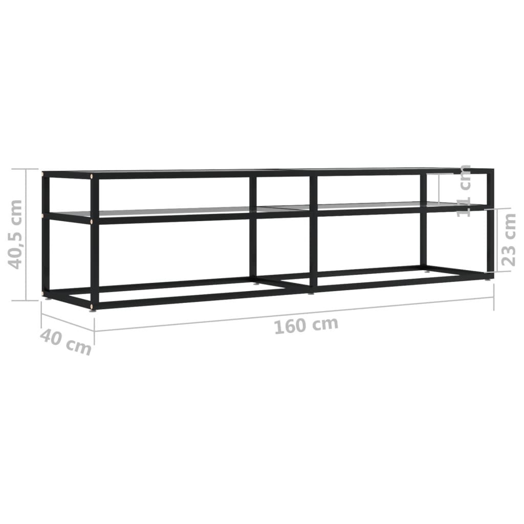 vidaXL Meuble TV Transparent 160x40x40,5 cm Verre Trempé