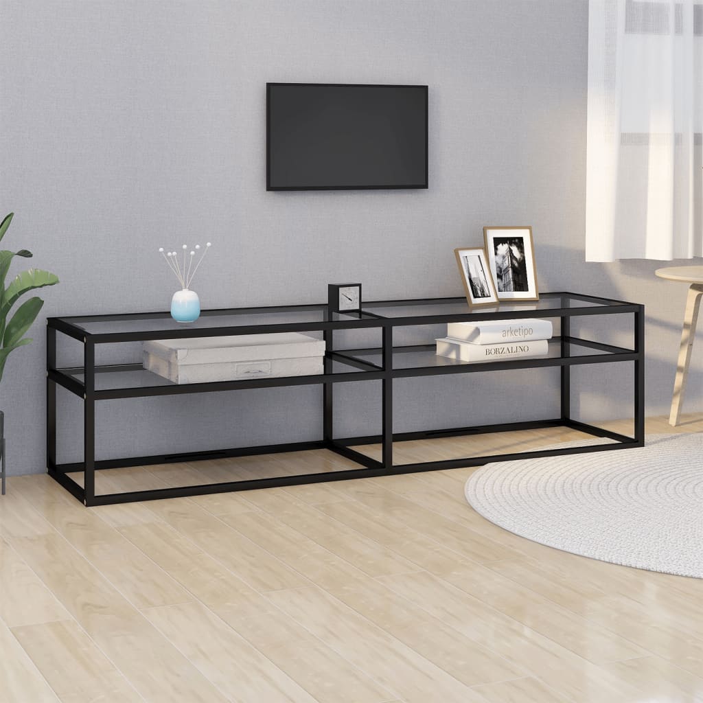vidaXL Meuble TV Transparent 160x40x40,5 cm Verre Trempé