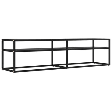 vidaXL Meuble TV verre trempé noir 160x40x40,5 cm