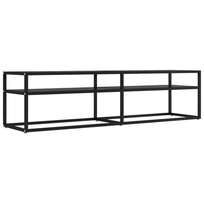 vidaXL Meuble TV verre trempé noir 160x40x40,5 cm