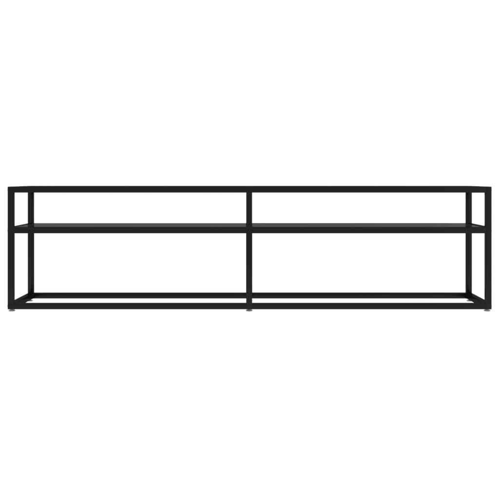 vidaXL Meuble TV verre trempé noir 160x40x40,5 cm