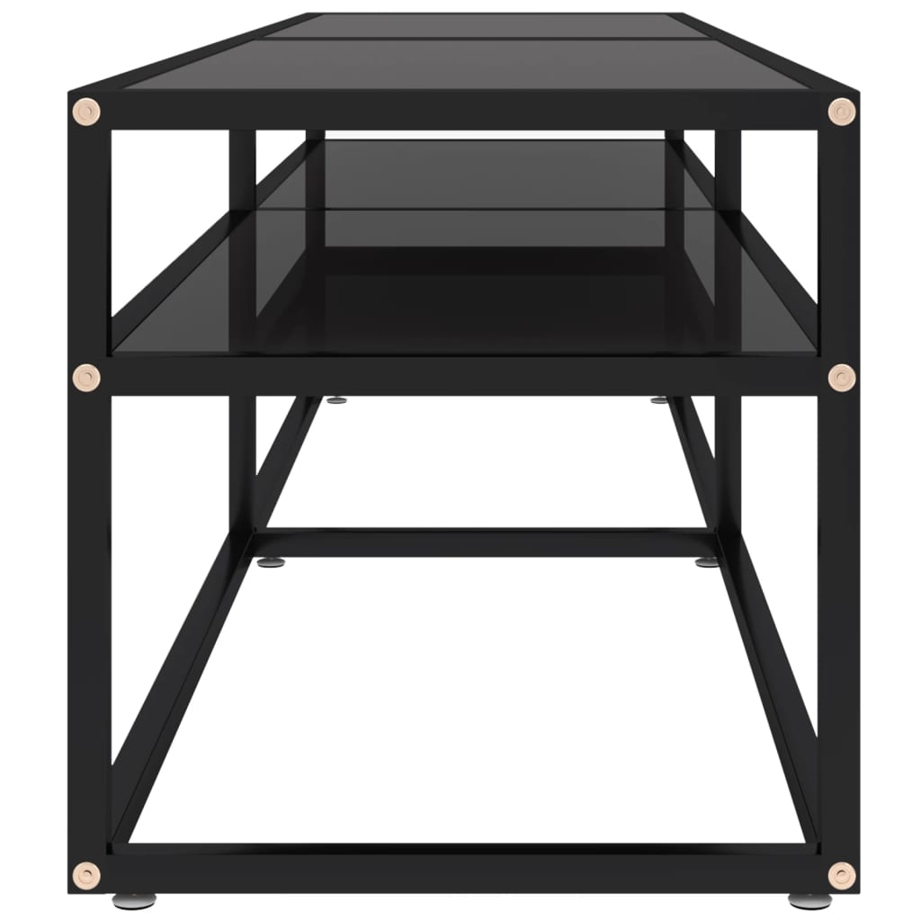 vidaXL Meuble TV verre trempé noir 160x40x40,5 cm