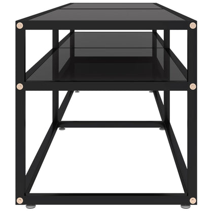 vidaXL Meuble TV verre trempé noir 160x40x40,5 cm