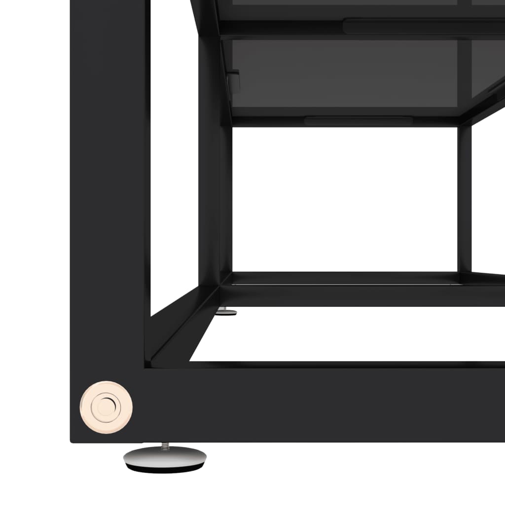 vidaXL Meuble TV verre trempé noir 160x40x40,5 cm