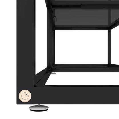 vidaXL Meuble TV verre trempé noir 160x40x40,5 cm