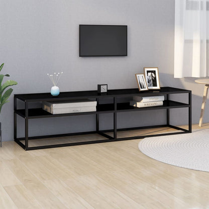 vidaXL Meuble TV verre trempé noir 160x40x40,5 cm