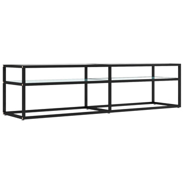 vidaXL Meuble TV blanc aspect marbre 160x40x40,5 cm Verre trempé
