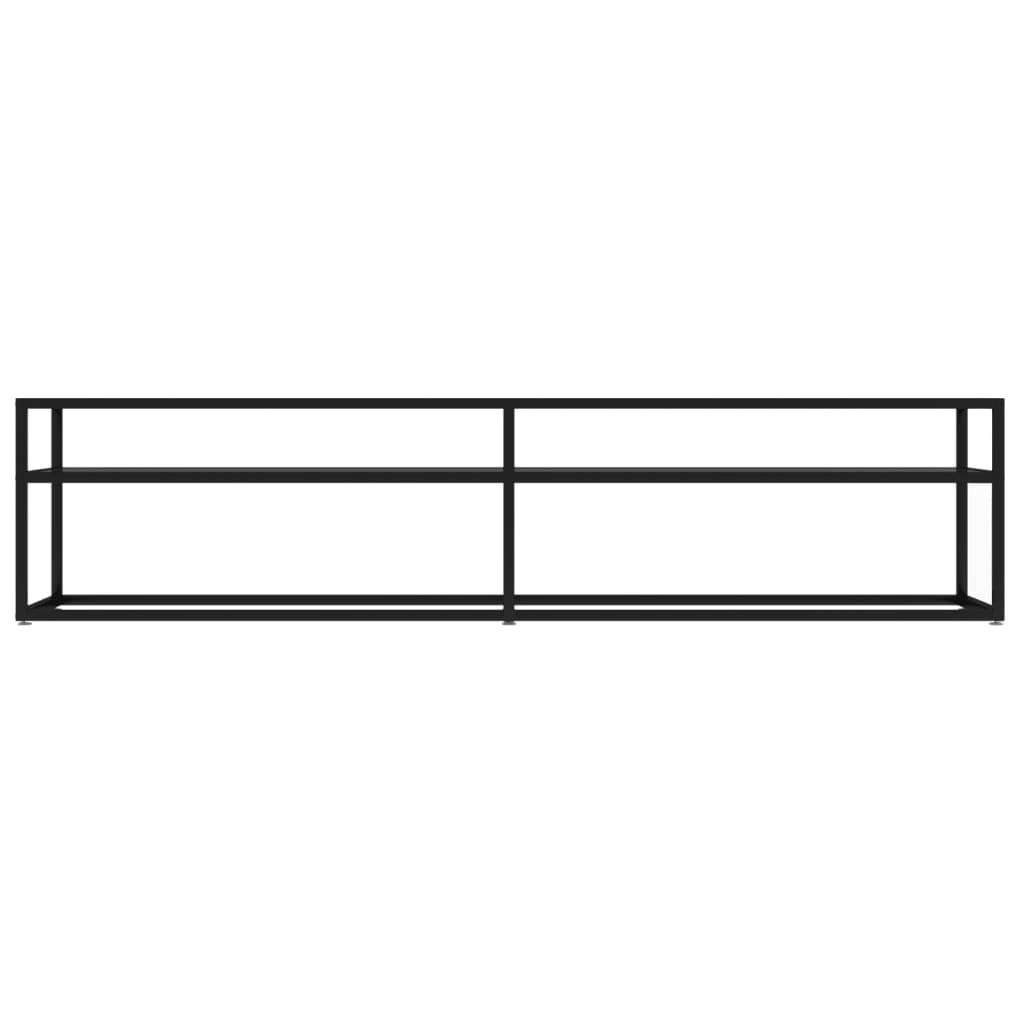 vidaXL Meuble TV verre trempé noir 180x40x40,5 cm