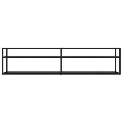 vidaXL Meuble TV verre trempé noir 180x40x40,5 cm