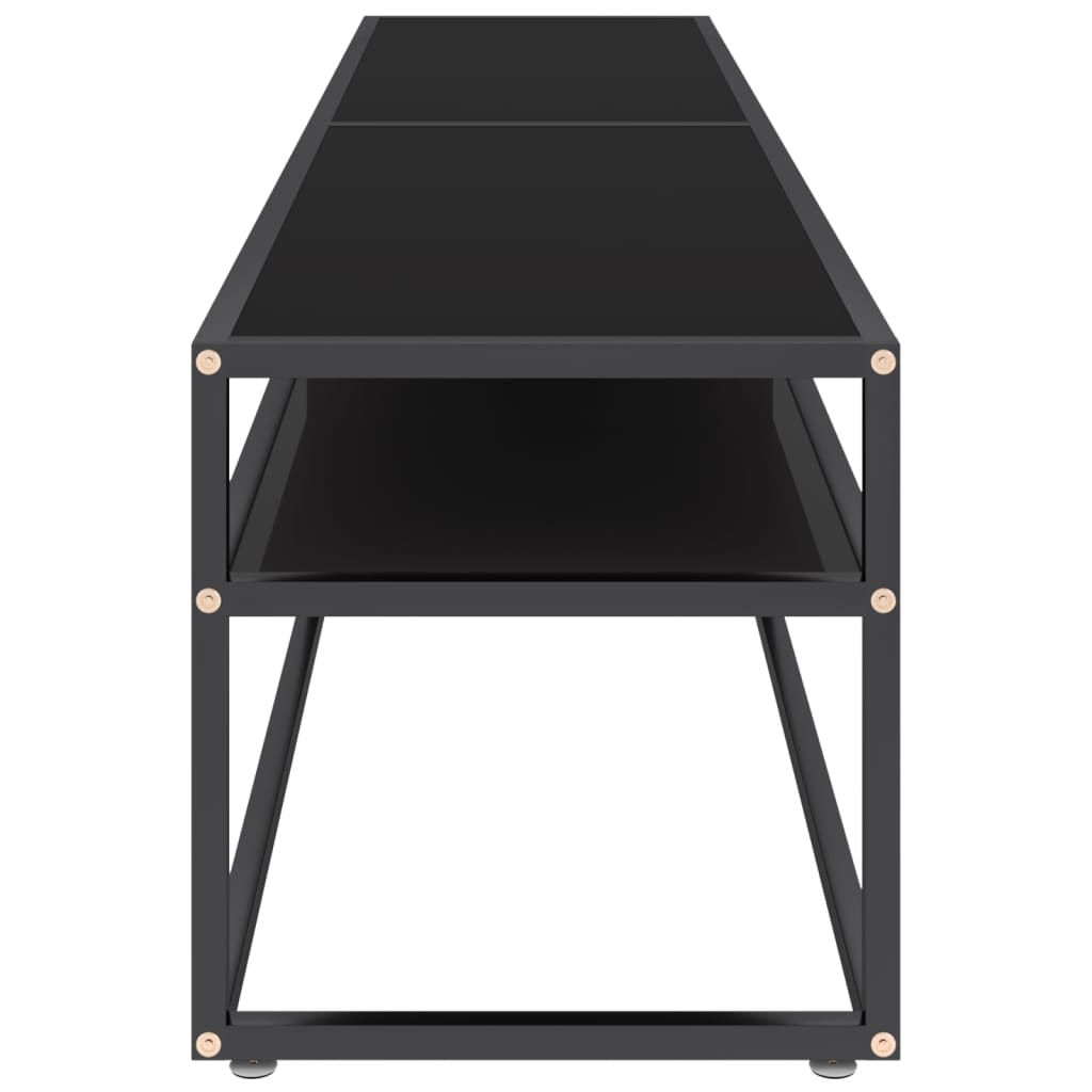 vidaXL Meuble TV verre trempé noir 180x40x40,5 cm