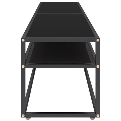 vidaXL Meuble TV verre trempé noir 180x40x40,5 cm
