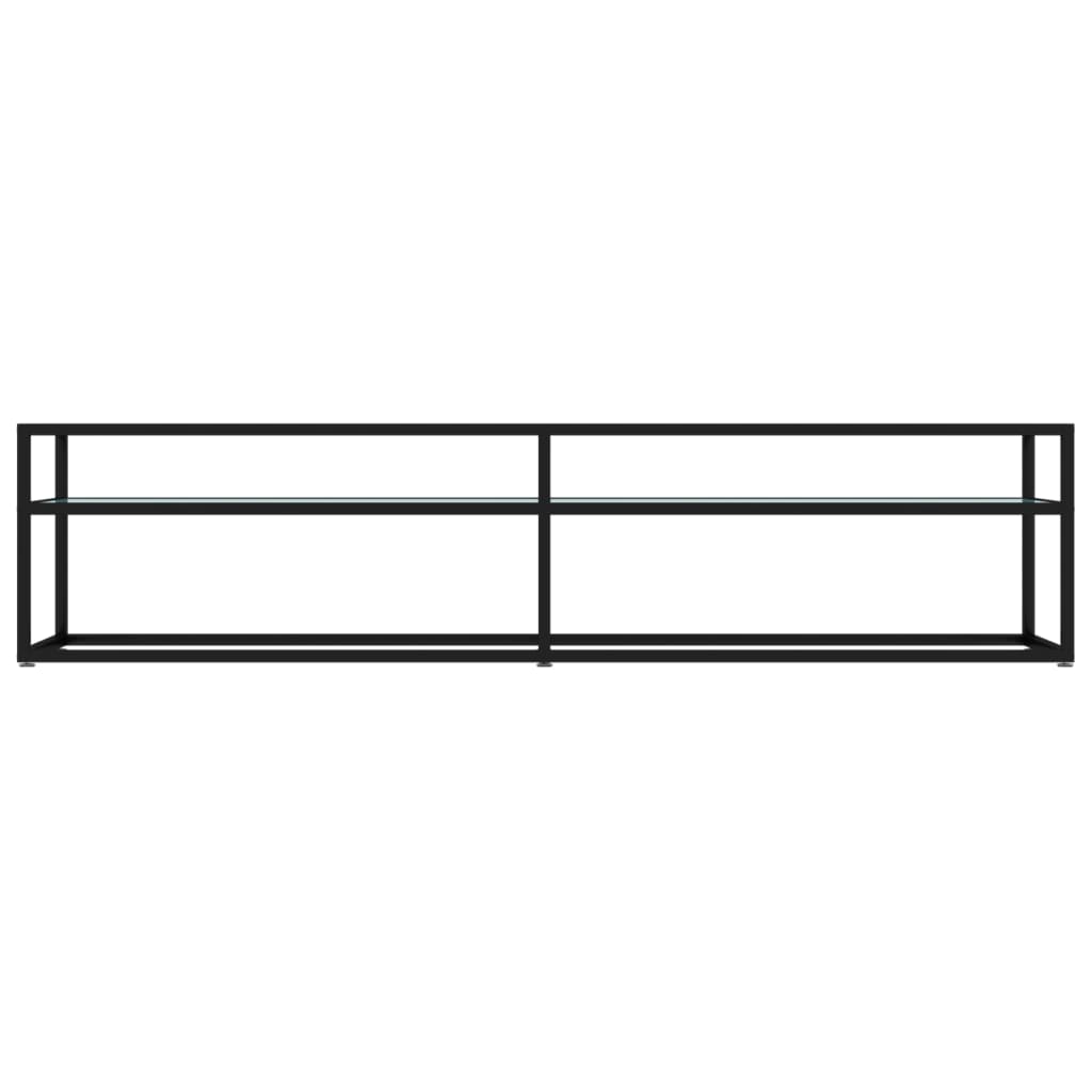 vidaXL TV-Schrank Weiß Marmor-Optik 180x40x40,5 cm Hartglas