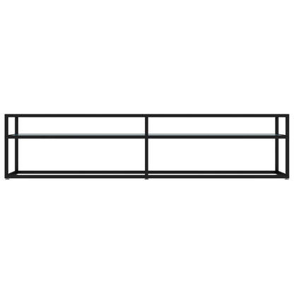 vidaXL TV-Schrank Weiß Marmor-Optik 180x40x40,5 cm Hartglas